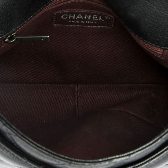 Chanel Double Carry Chain Waist Bag Quilted Goatskin Small Black - Picture 6 of 9